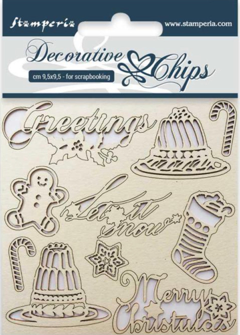 Stamperia Decoratieve Chips Klassieke Kerst